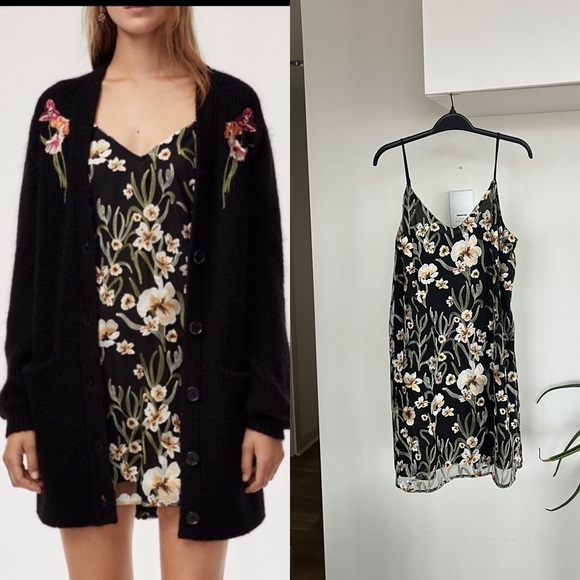 Aritzia Little Moon Cheyenne Floral Mini Formal Evening Party Embroidered Dress - Picture 3 of 3